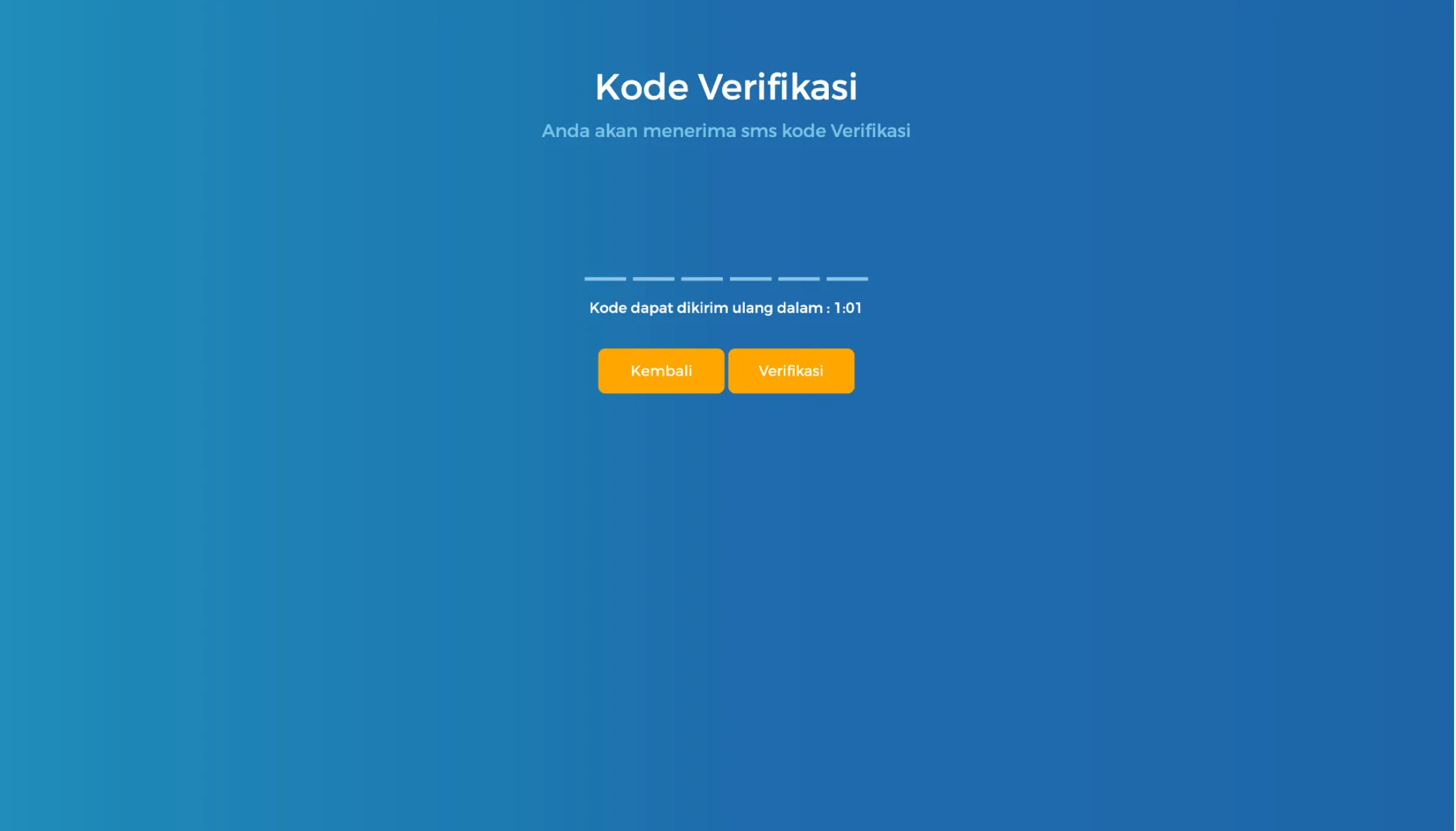 Old Kode Verifikasi screen: countdown and OTP boxes only, no destination number shown